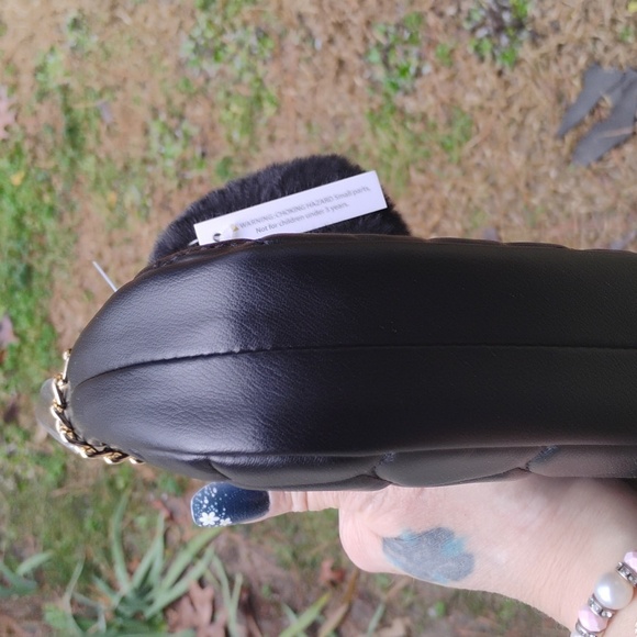 Betsey Johnson NEW black quilted heart bag free shipping - Picture 4 of 7